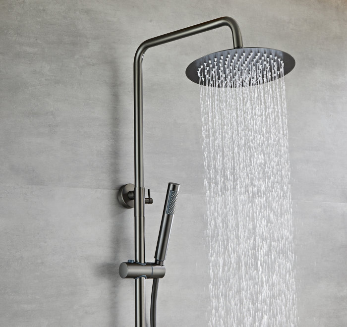 Dusjsett m/termostat Ø250 mm gunmetal